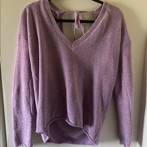 Women’s Off The Shoulder Sweater (Lavender)